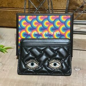 Kurt Geiger Black Quilted Card Holder